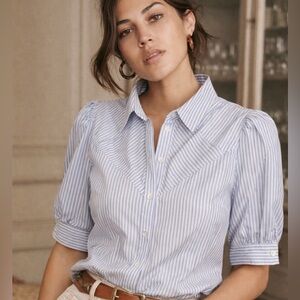 Esqualo Short Sleeve Striped Blouse